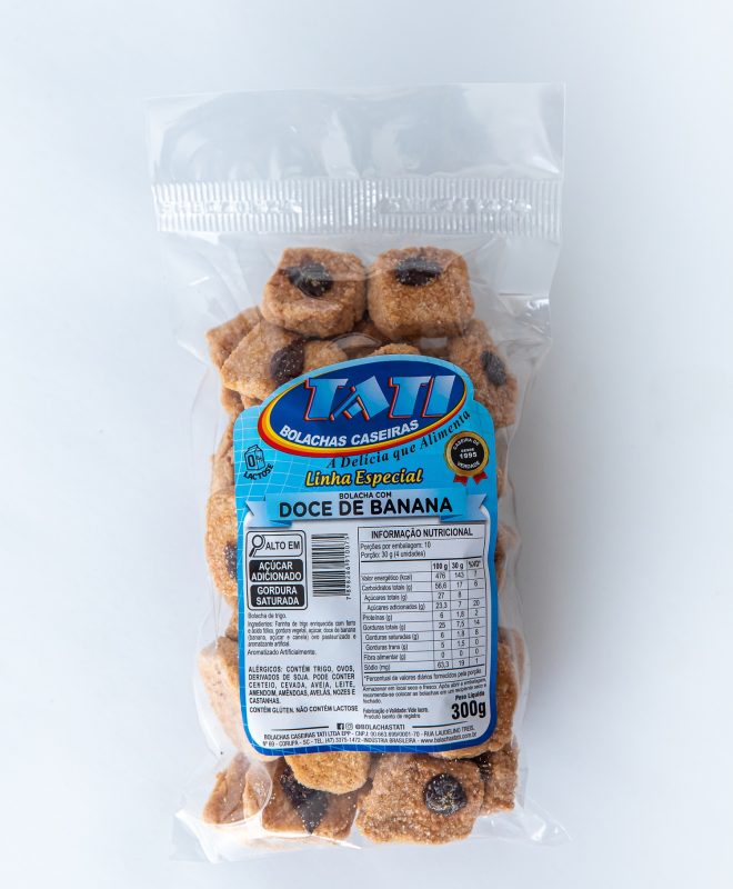 Bolacha com Doce de Banana Caseiro